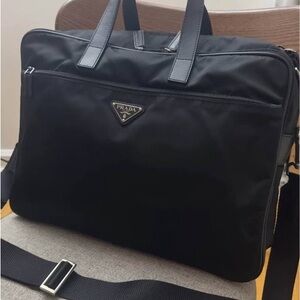 Prada Black Nylon Men's Briefcase